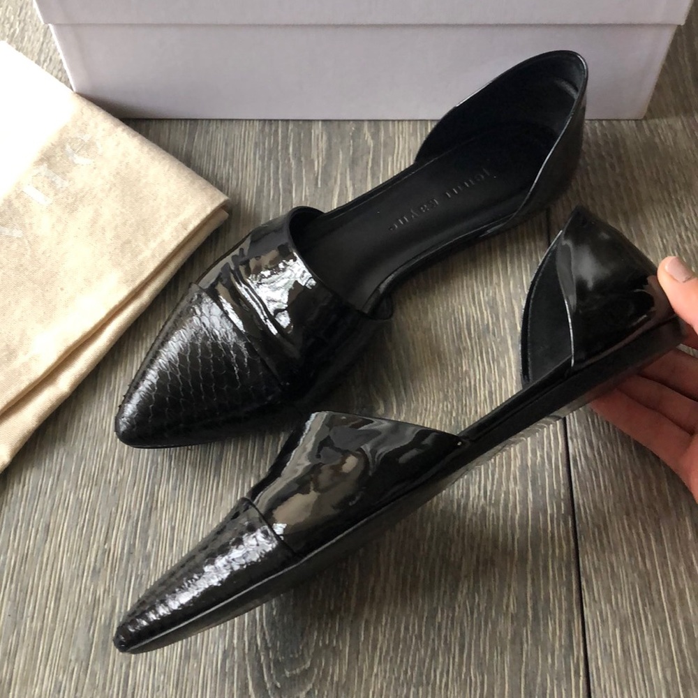 Jenni Kayne Patent Leather Snakeskin D’Orsay Flats - Picture 4 of 9